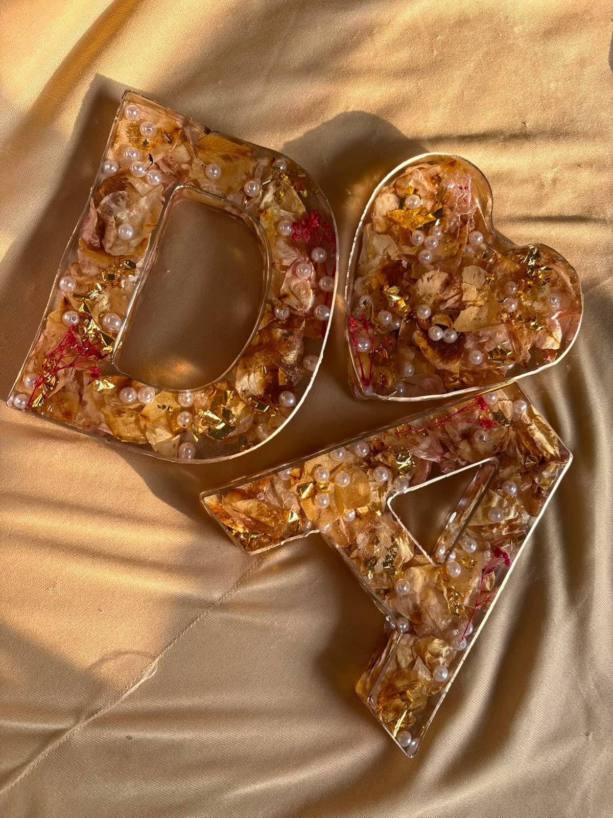 Floral Resin Name Initials